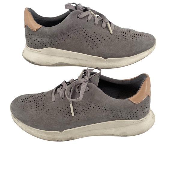 Cole Haan Grand 360 Sneakers Size 9.5 Gray Suede Perforated Low Top Casual - Picture 2 of 6